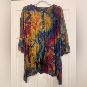 Caleoaa Multi Colored Textures Medium Tunic.      3191